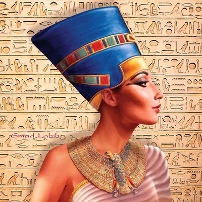 Nefertiti profile scaled up to a 100 by 100 cm square