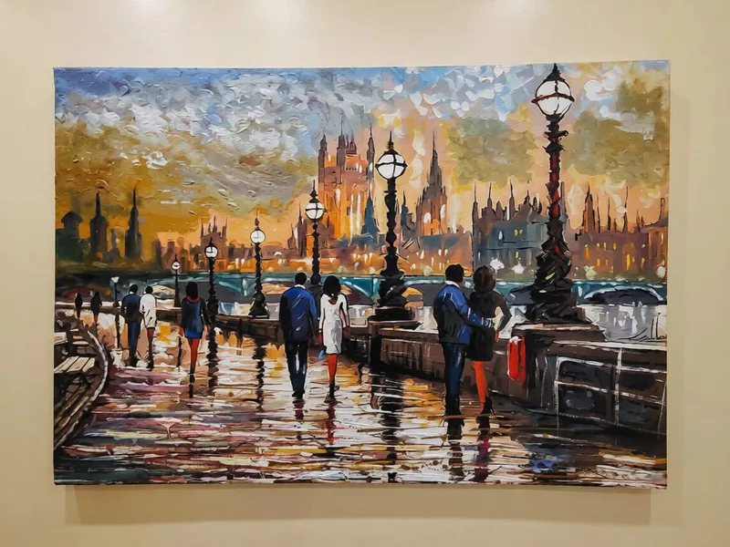Second Westminster wet bridge palette knife painting from the series